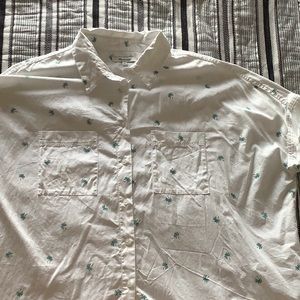 Madewell short sleeve cotton shirt w/ palm trees